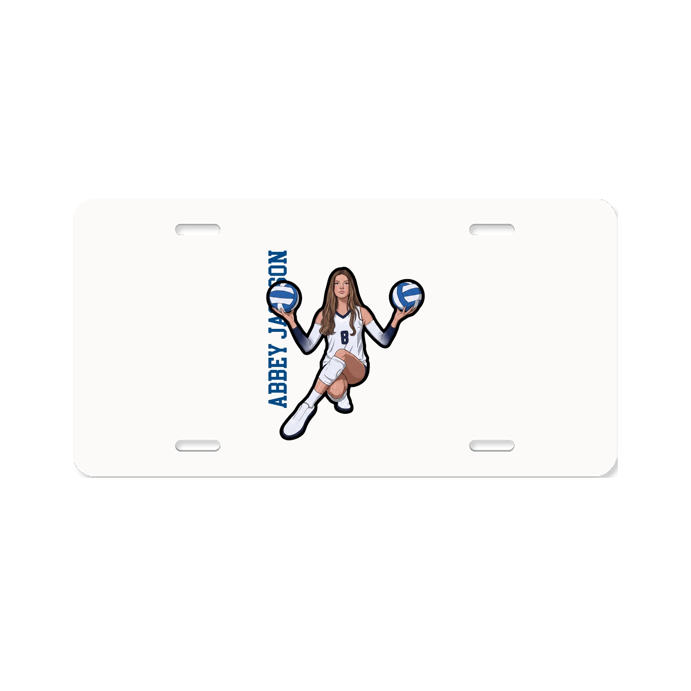 License Plate — Name Vertical in Classic