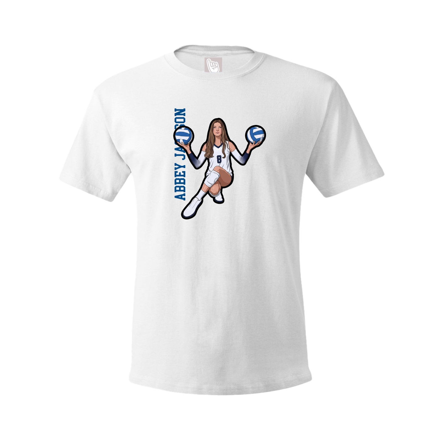 Tee — Name Vertical in White