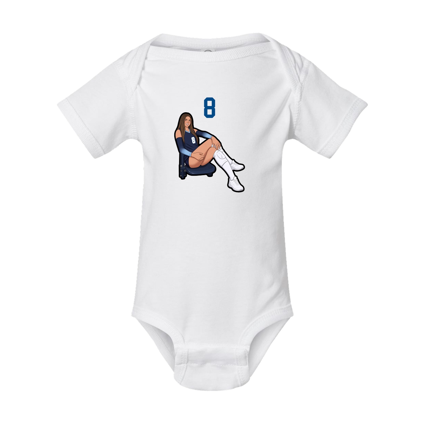 Baby Onesie — Number Top in White