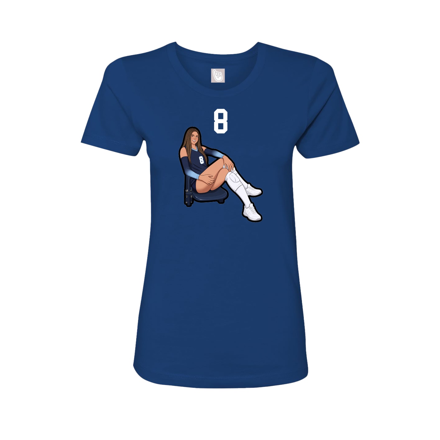 Fitted Women's Tee — Number Top in Royal