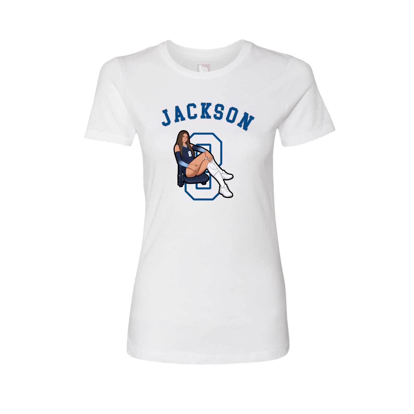 Fitted Women's Tee — Shirsey Arch in White