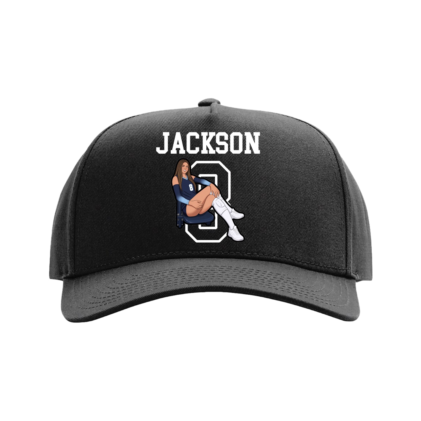 Full Fabric Five-Panel Champ Cap — Shirsey in Black