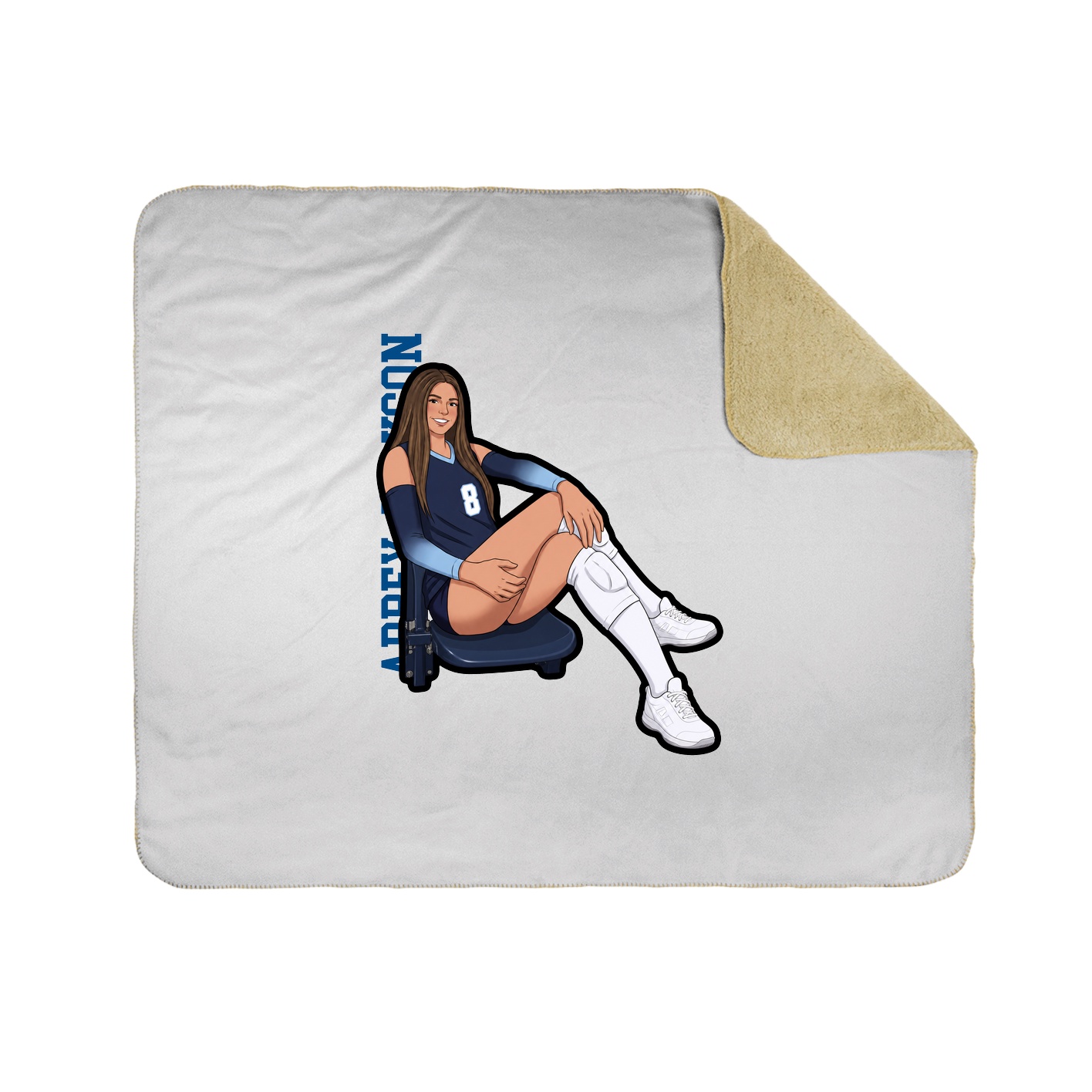Throw Blanket — Name Vertical in White
