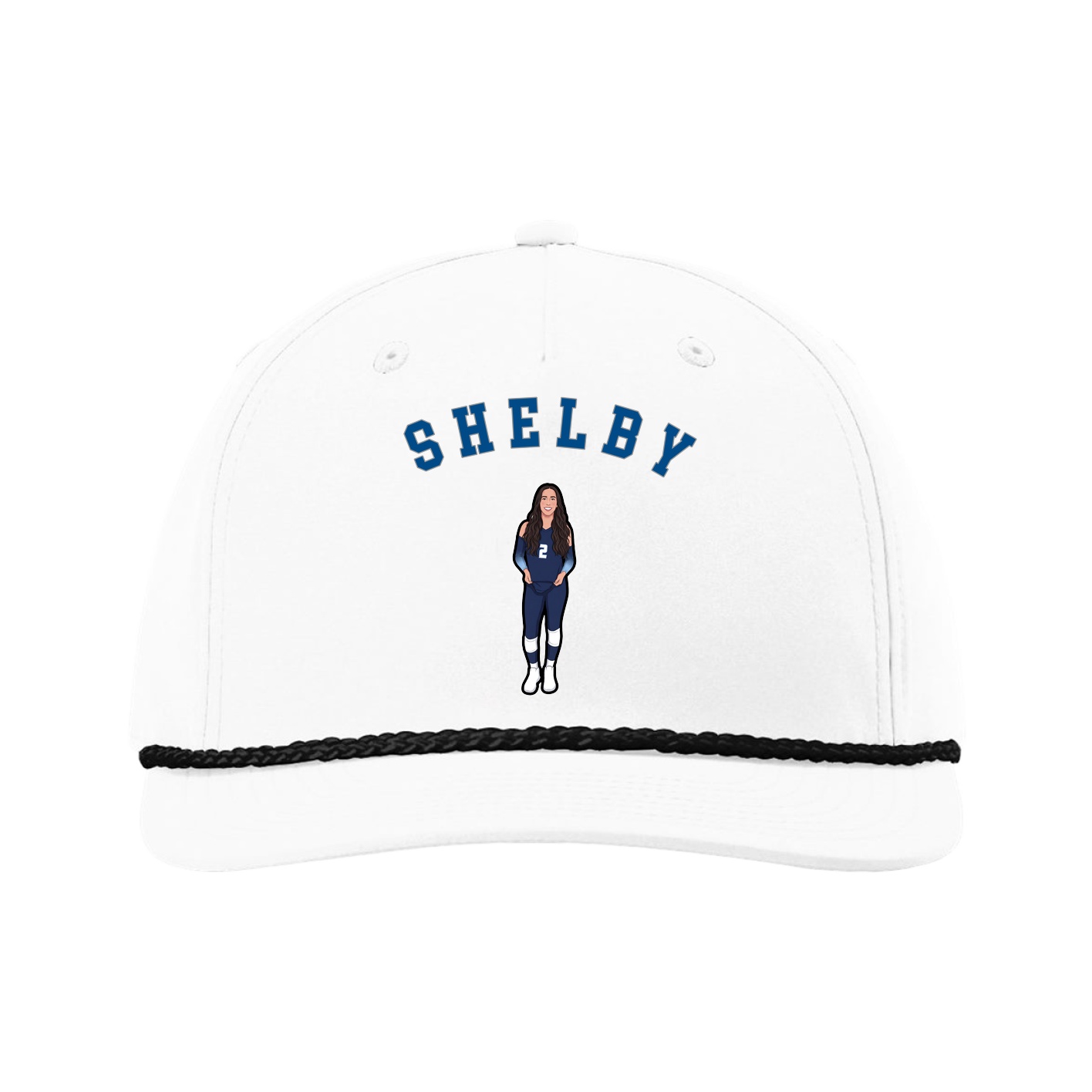 Five-Panel Classic Rope Cap — Shirsey Arch in White