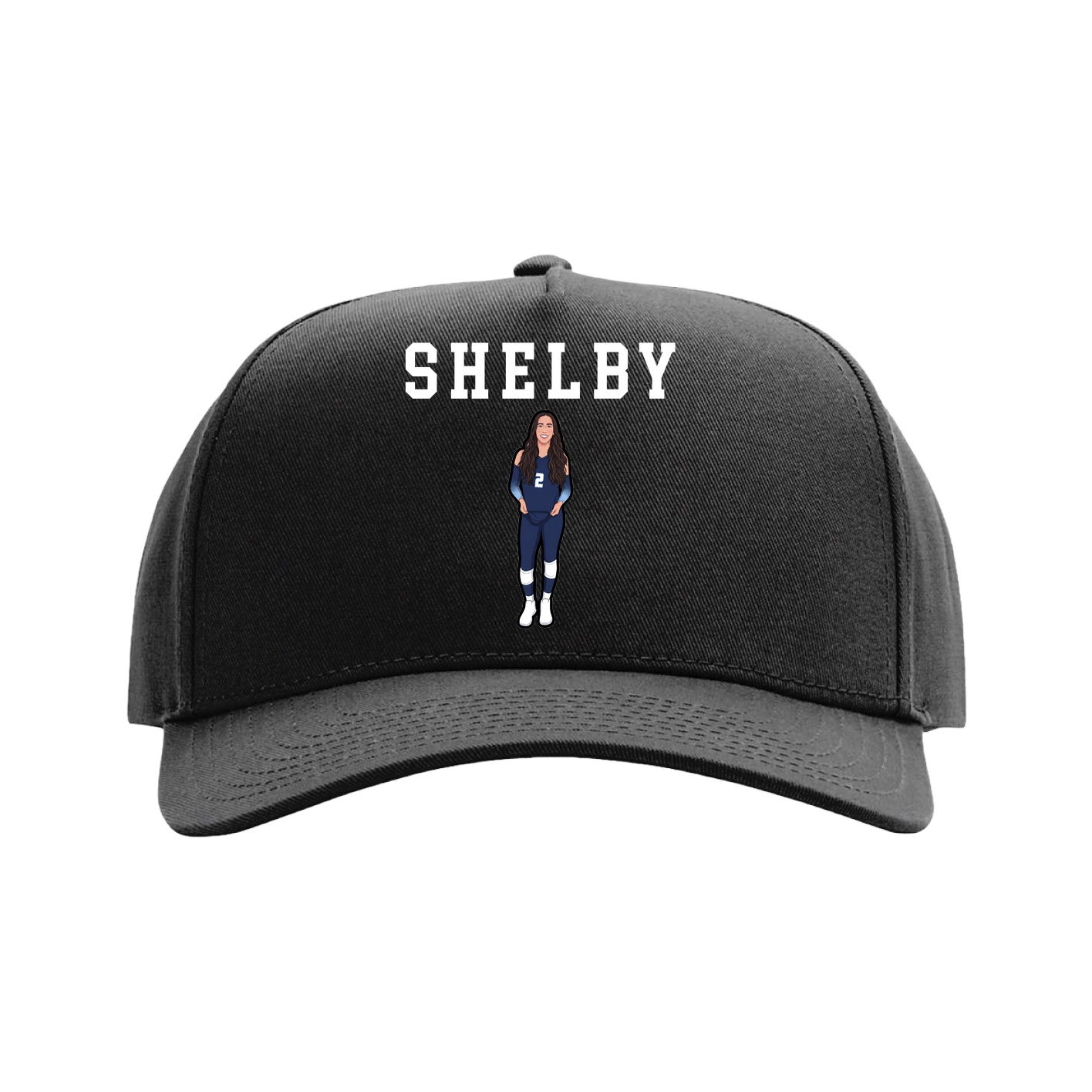 Full Fabric Five-Panel Champ Cap — Shirsey in Black