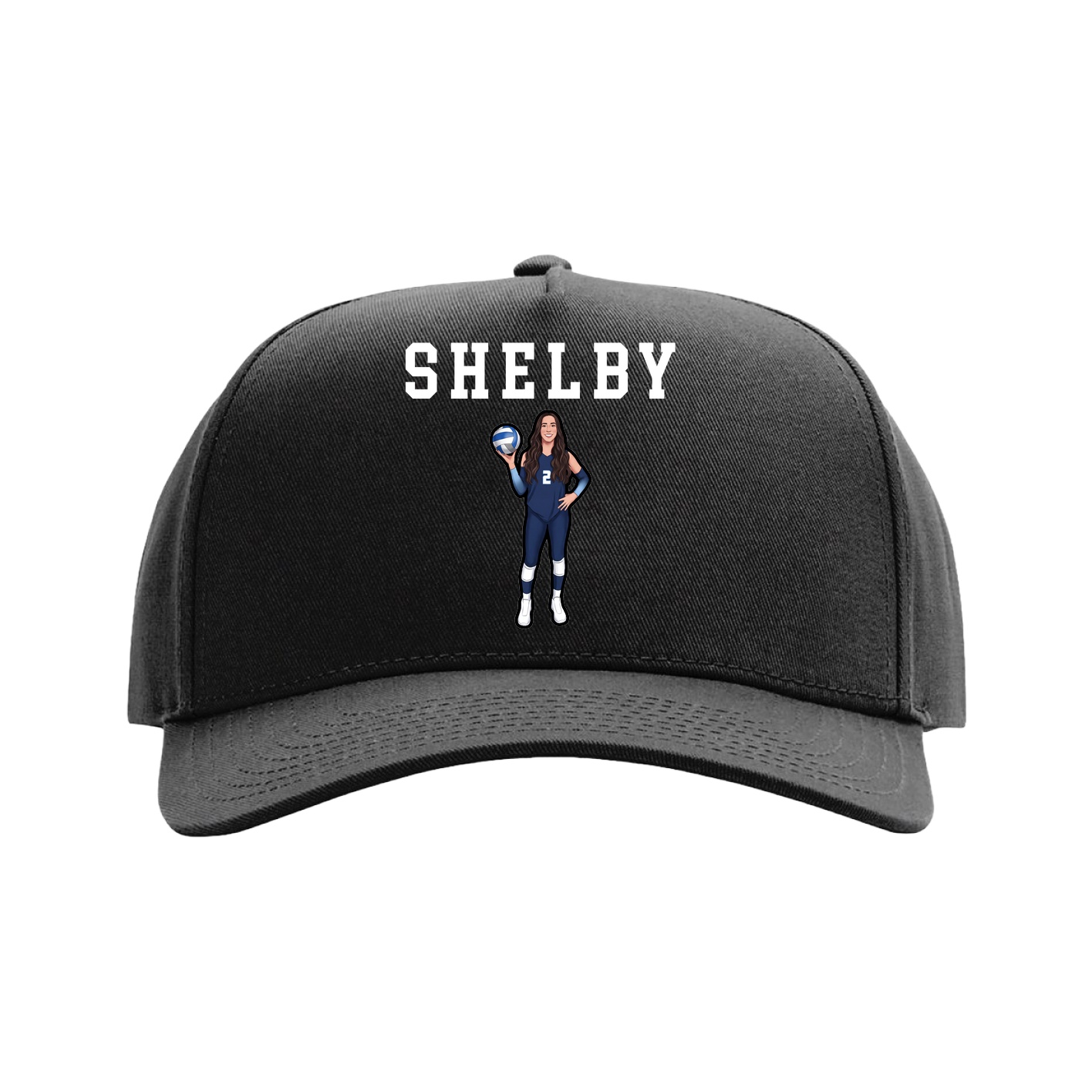 Full Fabric Five-Panel Champ Cap — Shirsey in Black