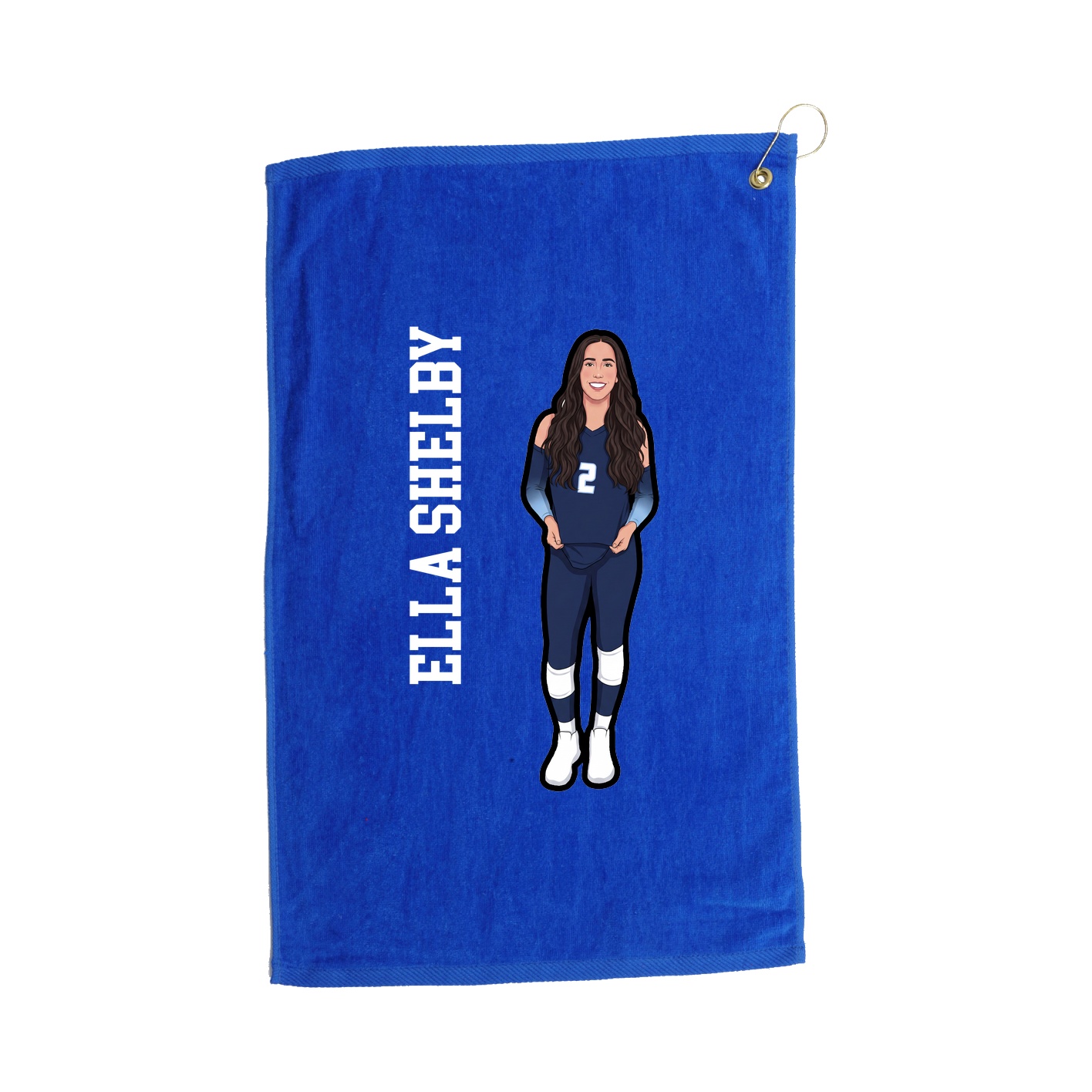 Golf Towel — Name Vertical in Royal