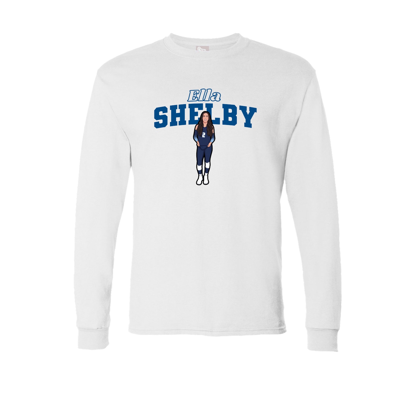 Long Sleeve Tee — Name Arch in White