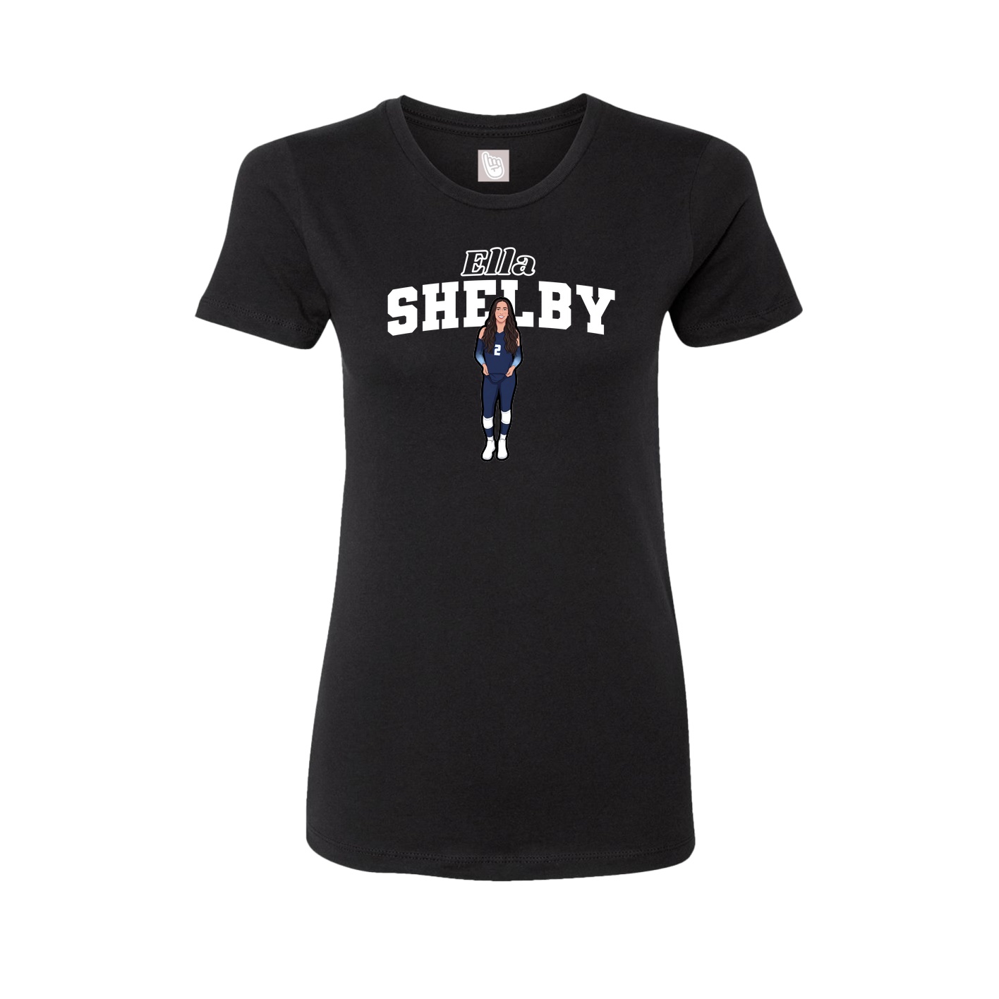 Fitted Women's Tee — Name Arch in Black