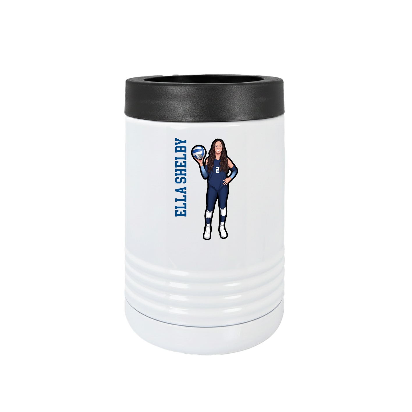 Beverage Holder — Name Vertical in White