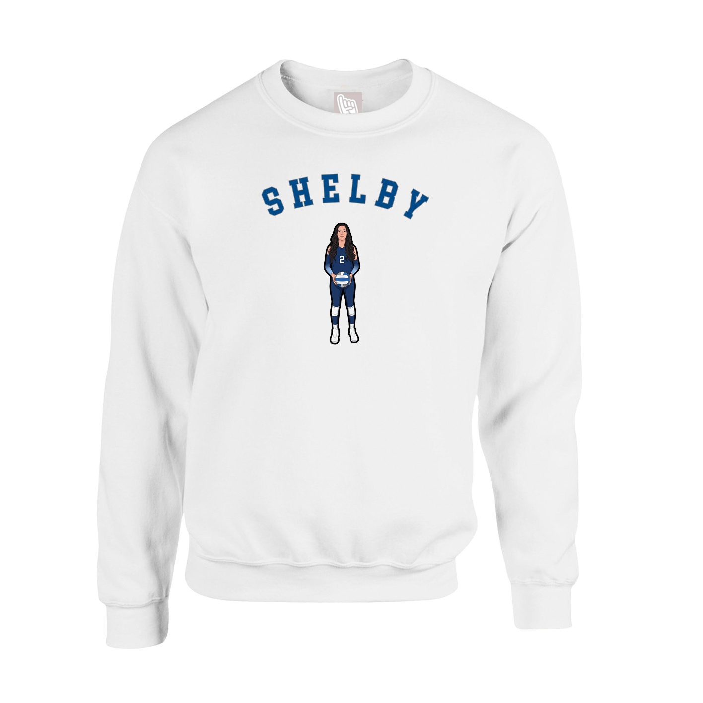 Fleece Crew — Shirsey Arch in White