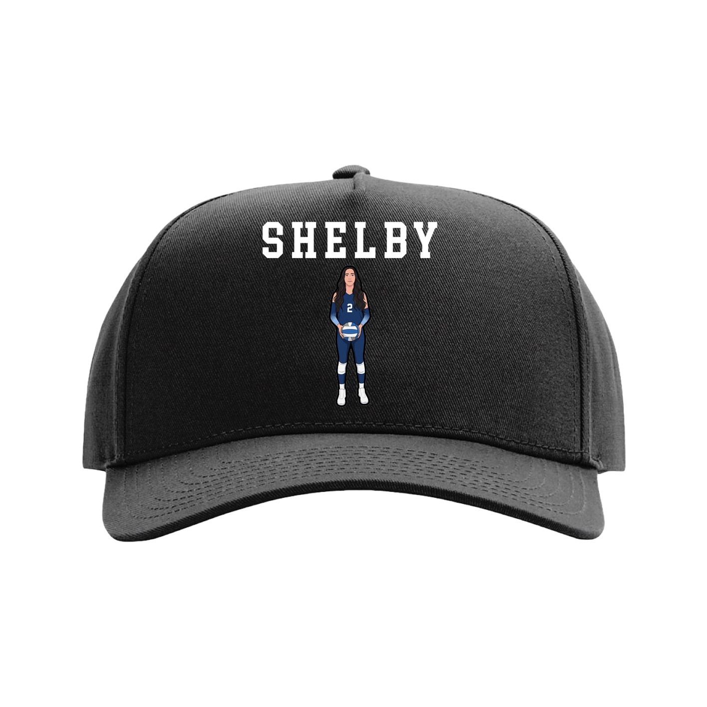 Full Fabric Five-Panel Champ Cap — Shirsey in Black