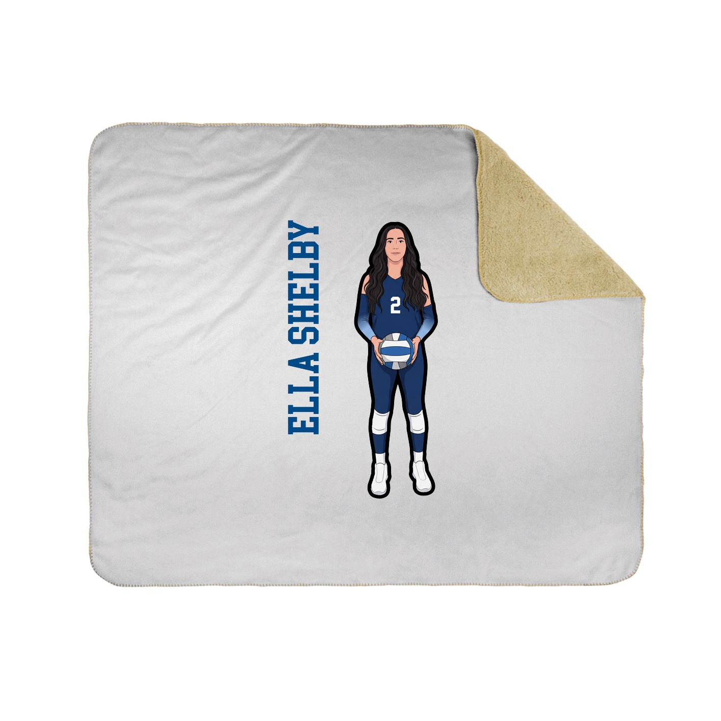 Throw Blanket — Name Vertical in White