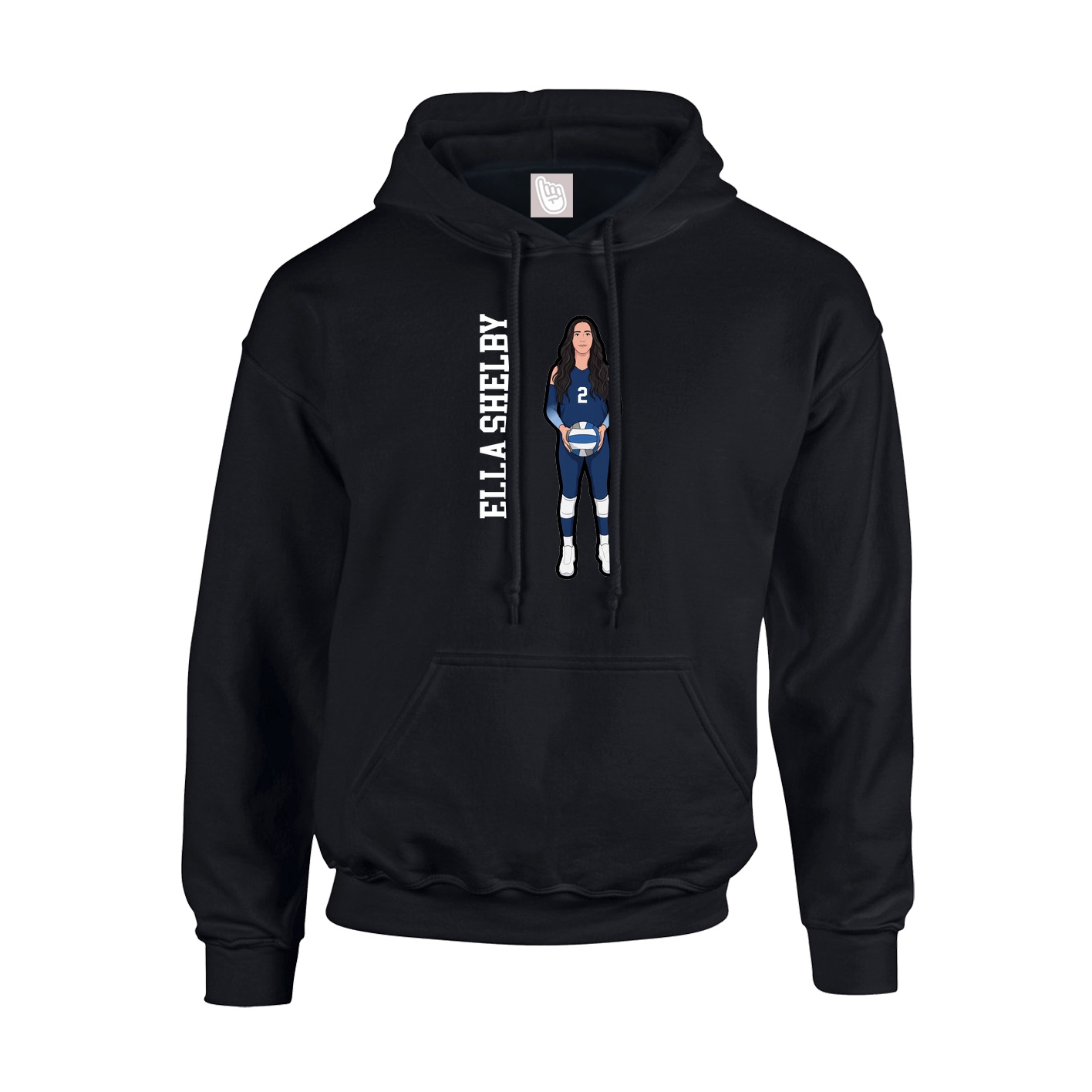 Hoodie — Name Vertical in Black