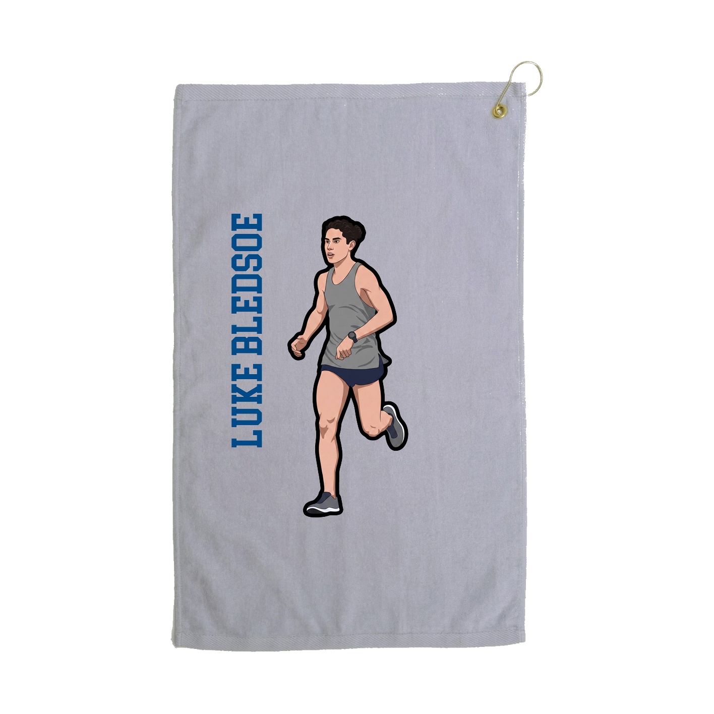 Golf Towel — Name Vertical in Grey