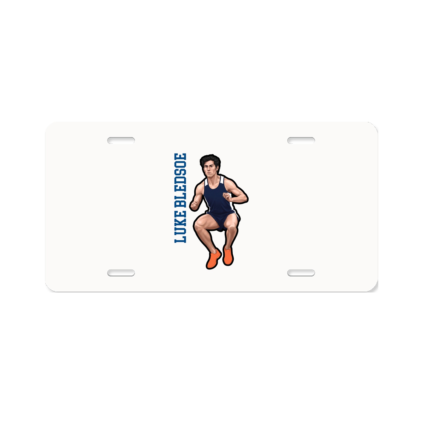 License Plate — Name Vertical in Classic