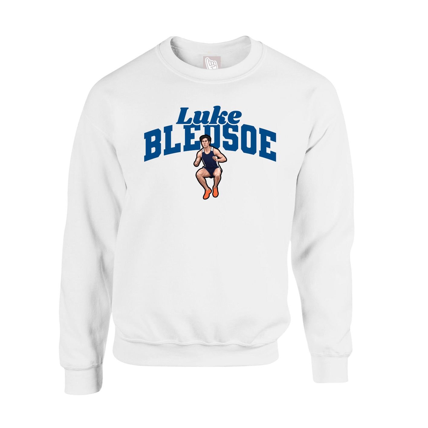 Fleece Crew — Signature Arch in White