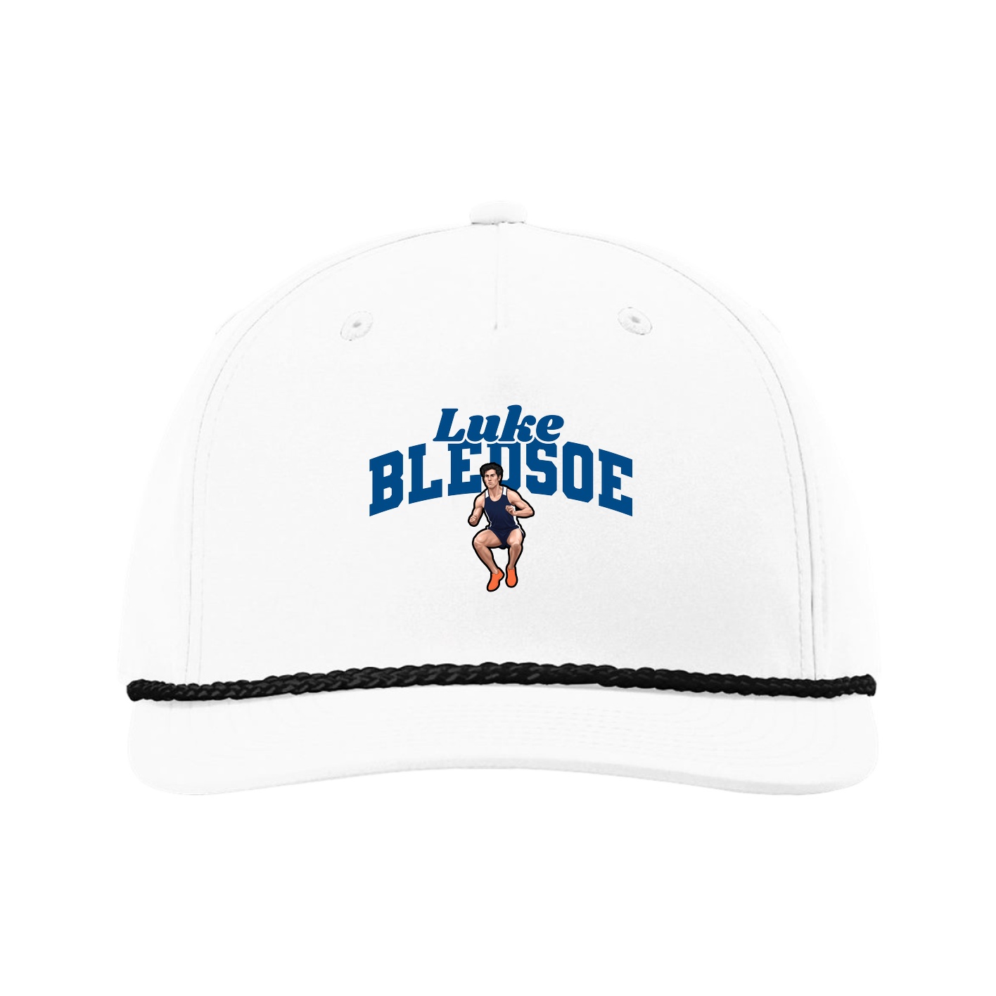 Five-Panel Classic Rope Cap — Signature Arch in White