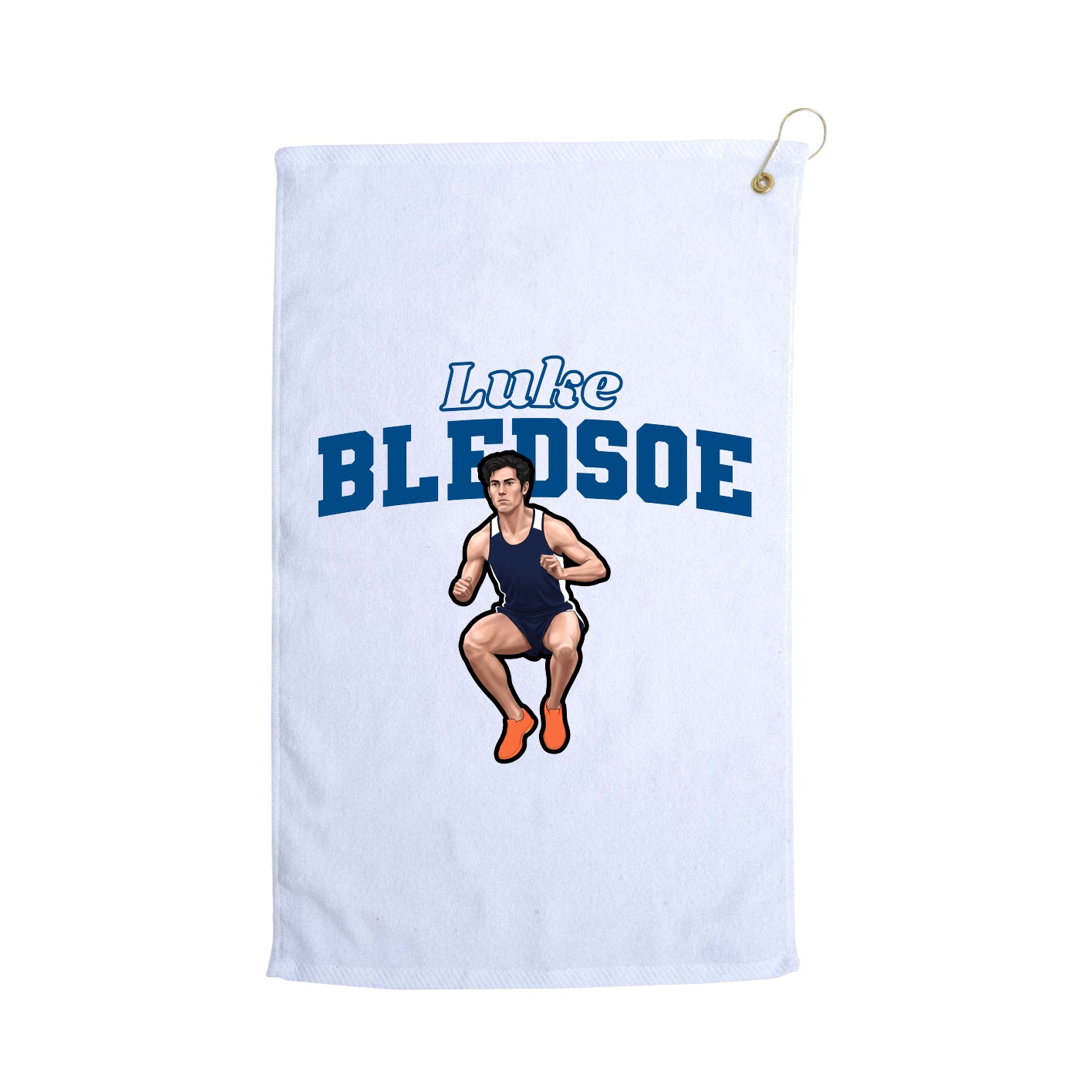 Golf Towel — Name Arch in White