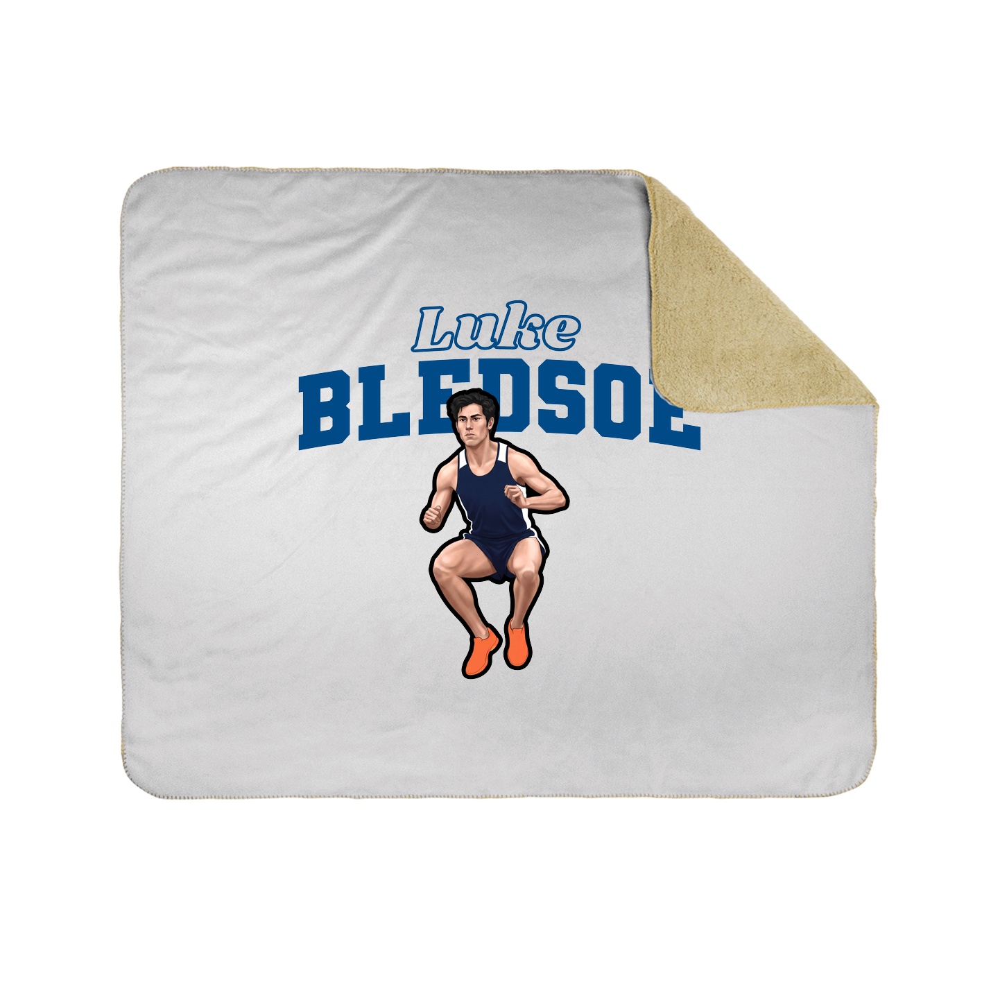 Throw Blanket — Name Arch in White