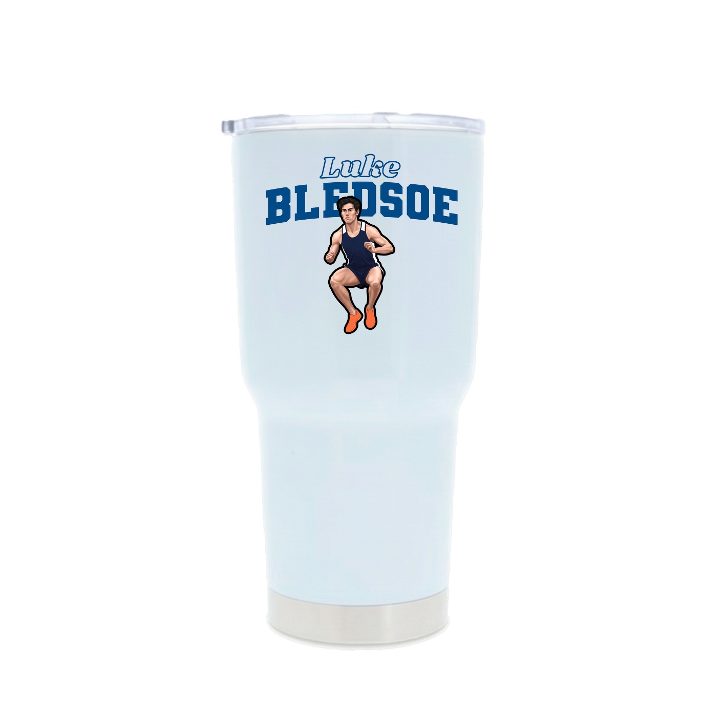 30oz Stainless Steel Tumbler — Name Arch in White