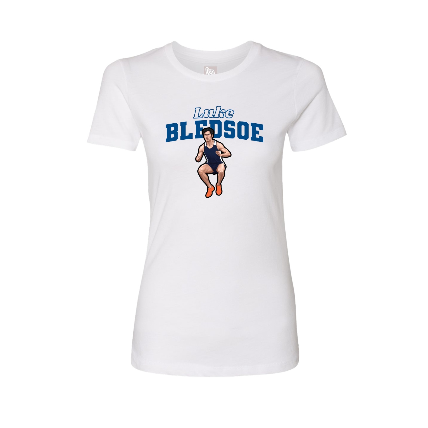 Fitted Women's Tee — Name Arch in White