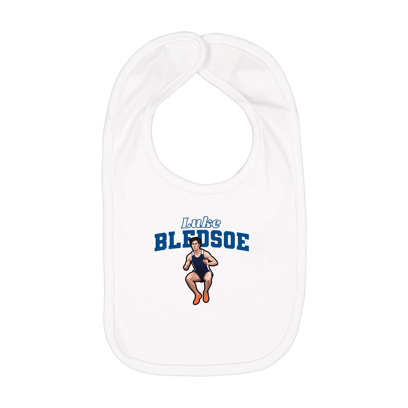 Infant Bib — Name Arch in White
