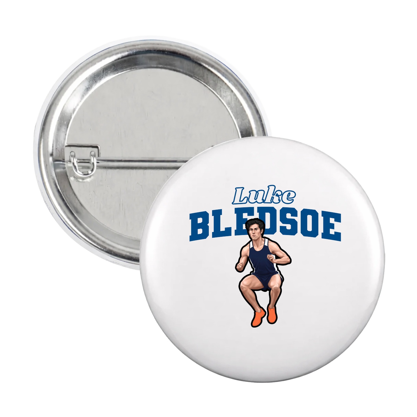 Game Day Button — Name Arch in White