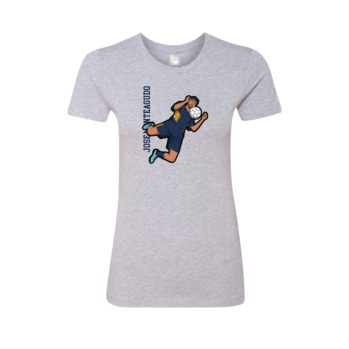 Fitted Women's Tee — Name Vertical in Grey