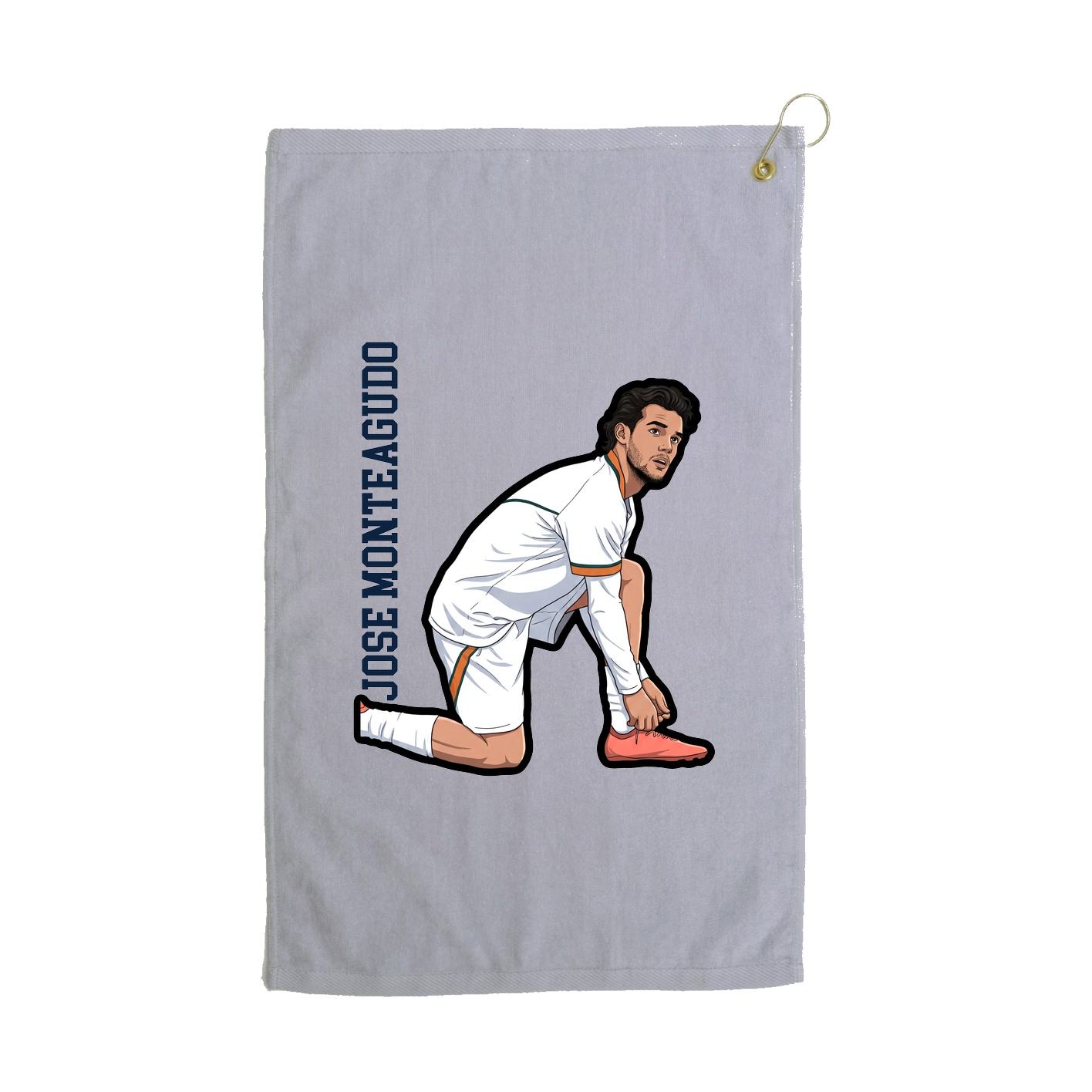 Golf Towel — Name Vertical in Grey