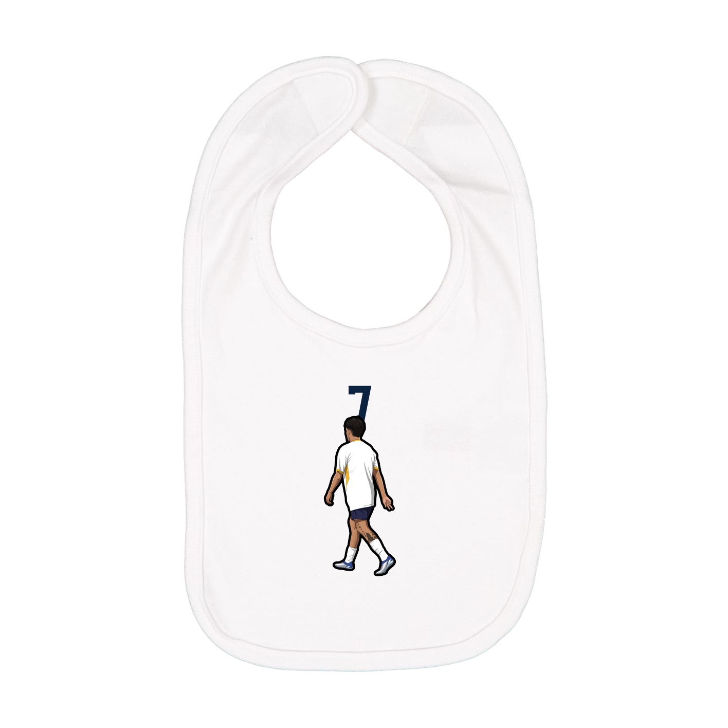 Infant Bib — Number Top in White