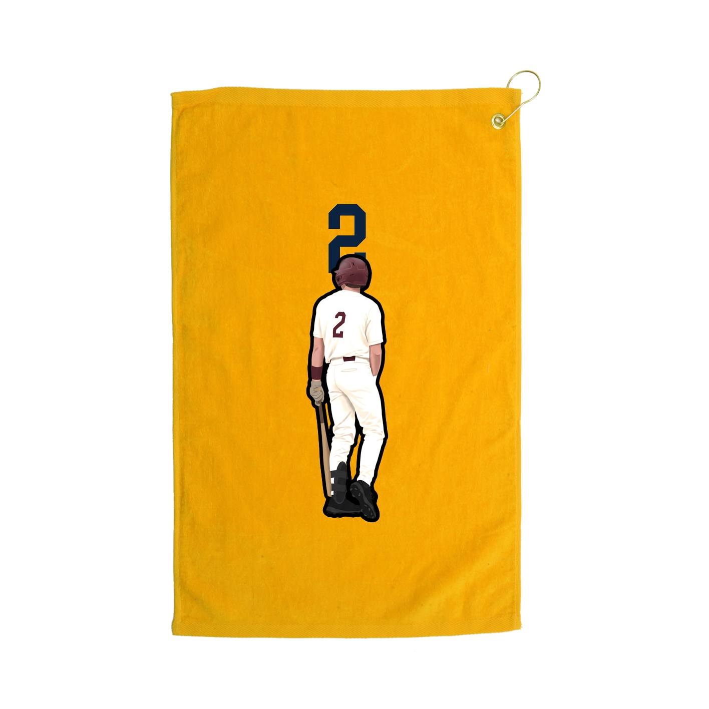 Golf Towel — Number Top in Gold