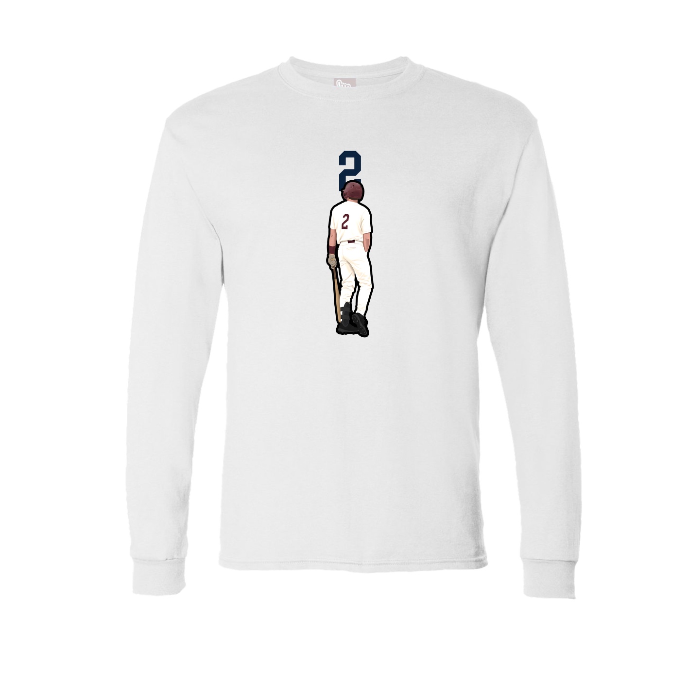 Long Sleeve Tee — Number Top in White