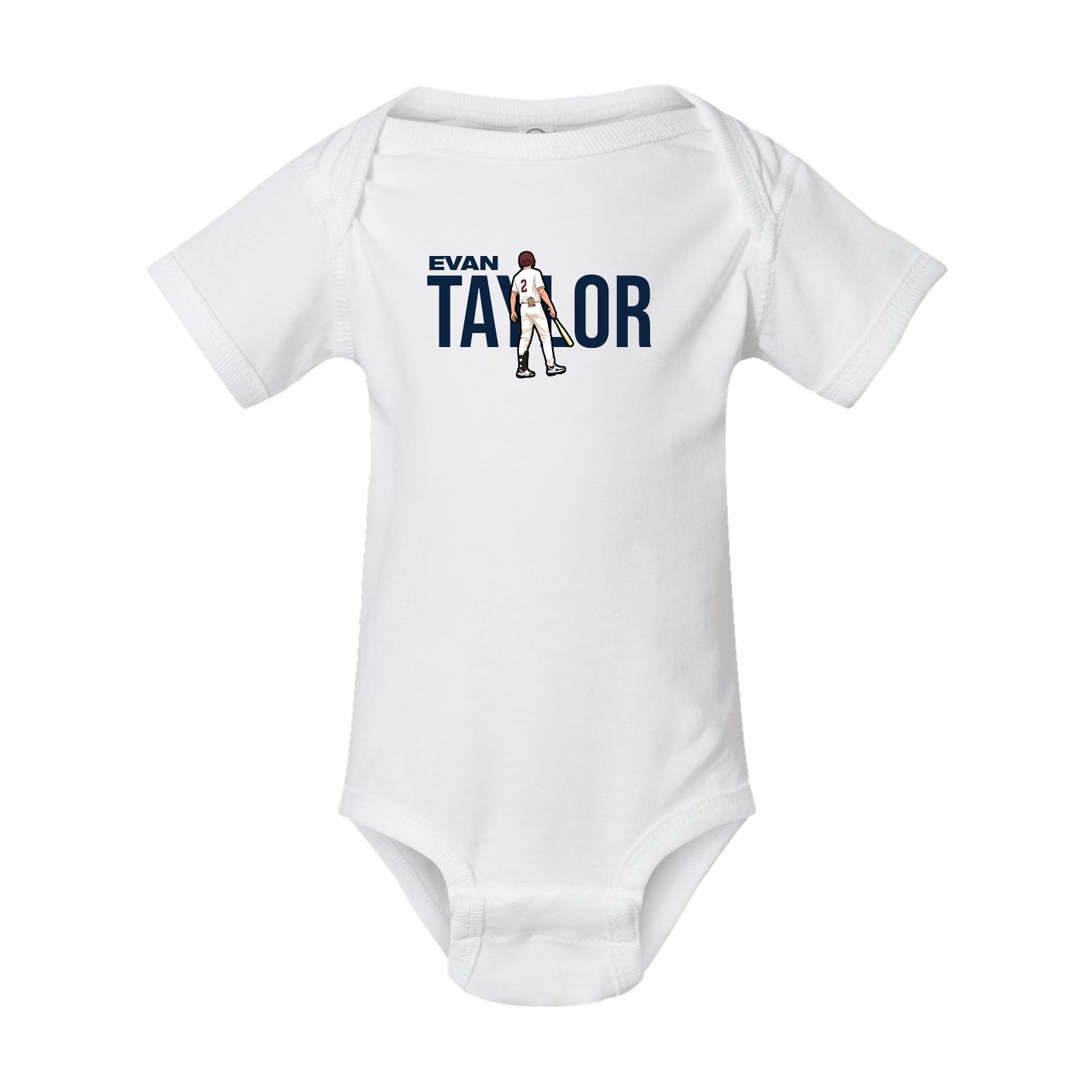 Baby Onesie — Player Name in White