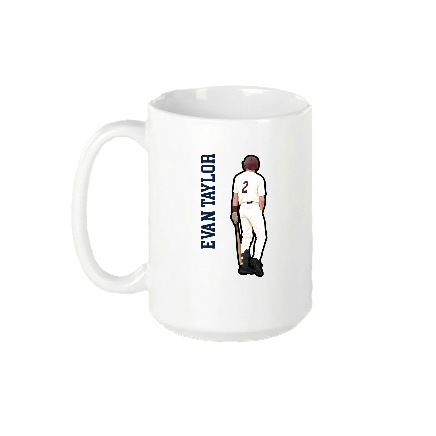 15oz Coffee Mug — Name Vertical in White