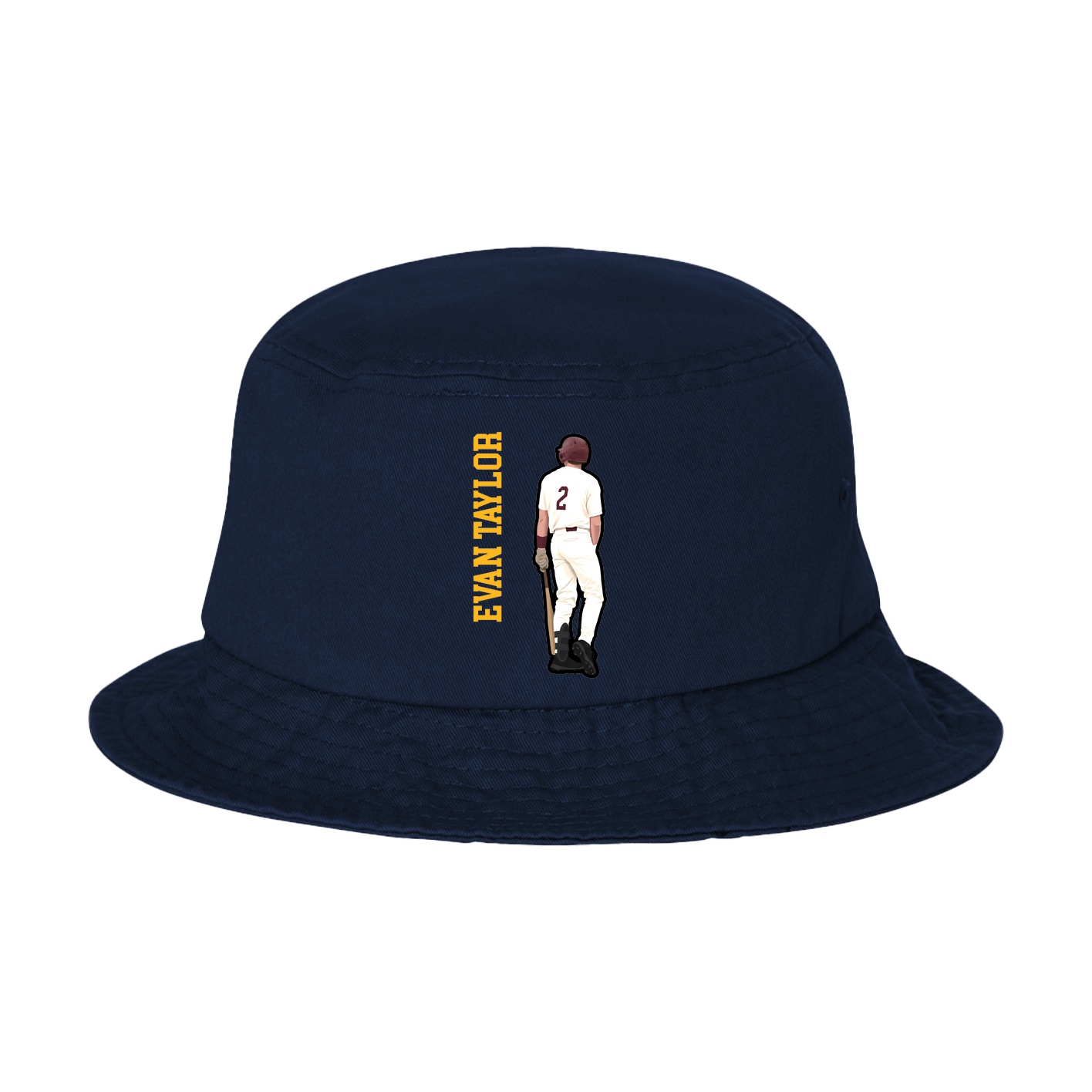 Bucket Cap — Name Vertical in Navy