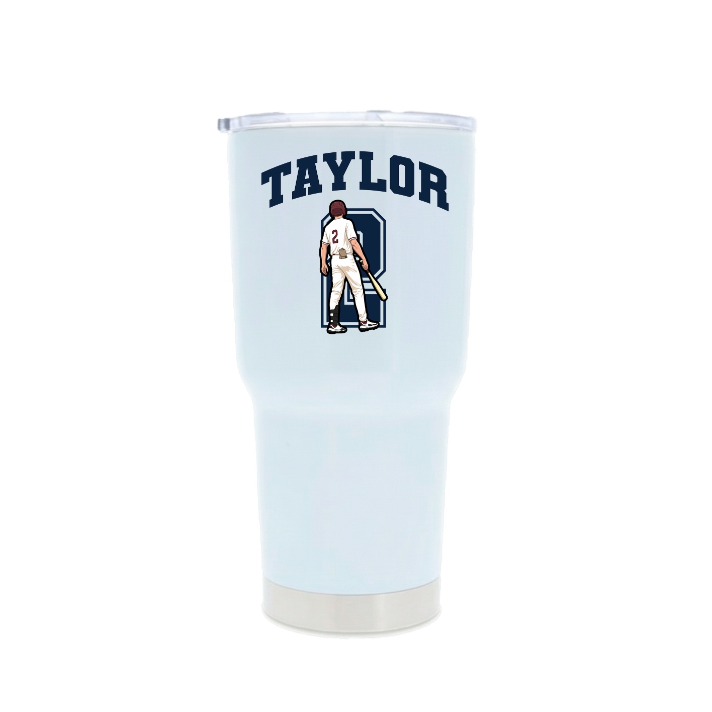 30oz Stainless Steel Tumbler — Number in White