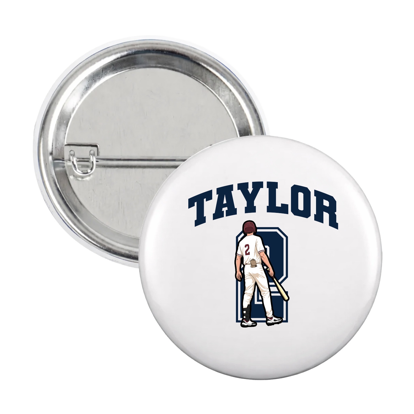 Game Day Button — Number in White