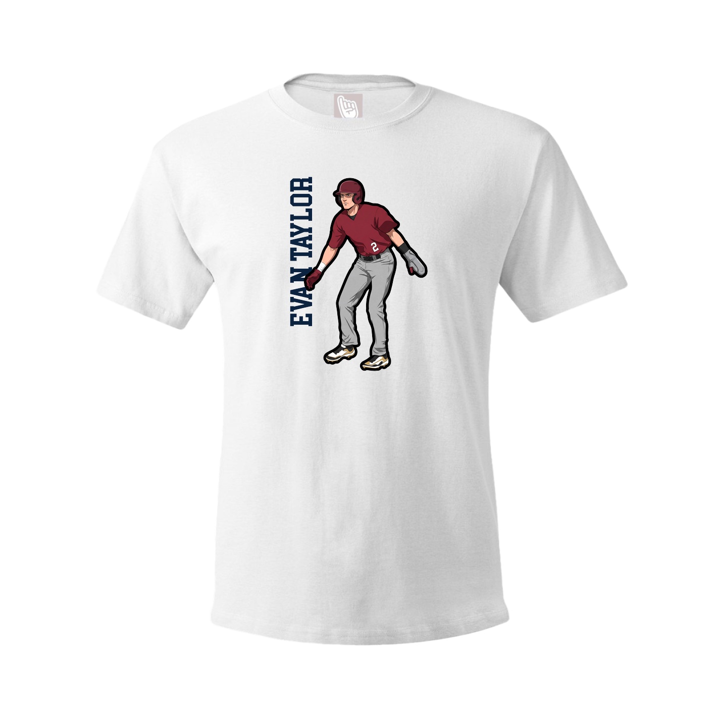 Youth Tee — Name Vertical in White