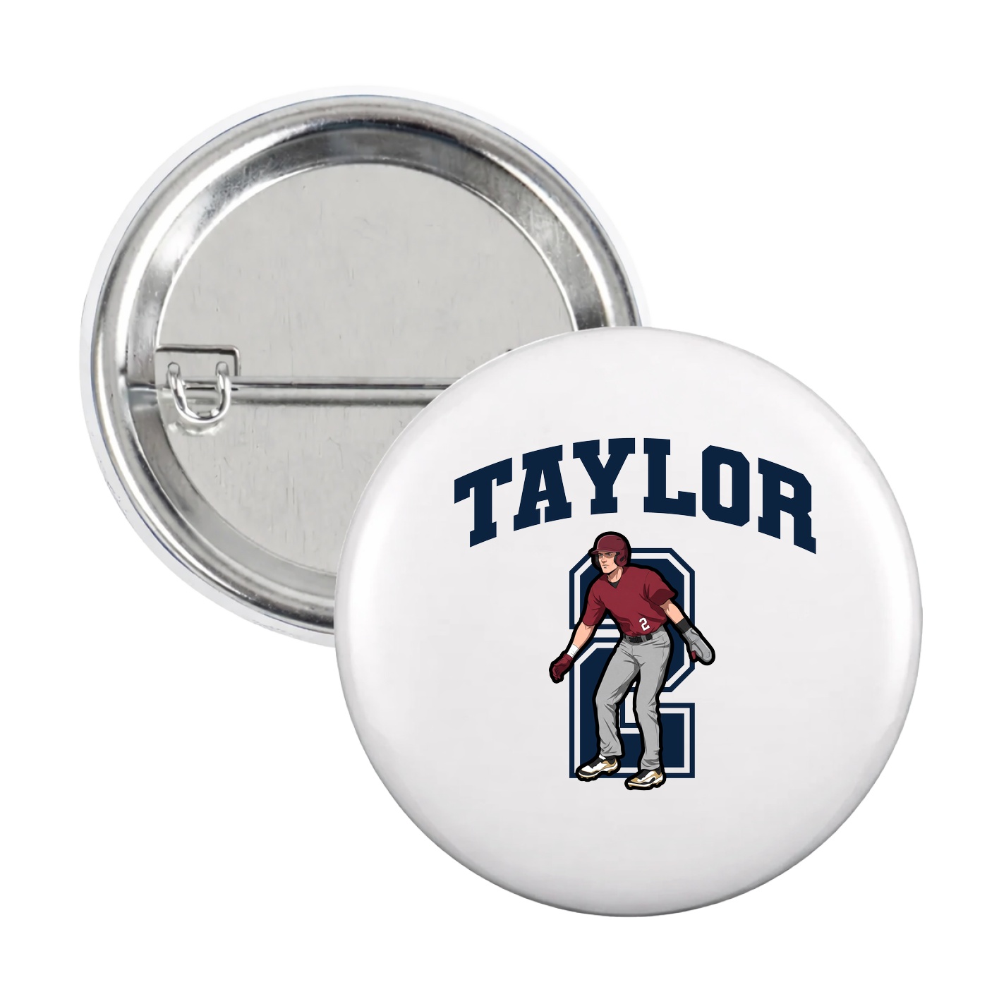 Game Day Button — Number in White