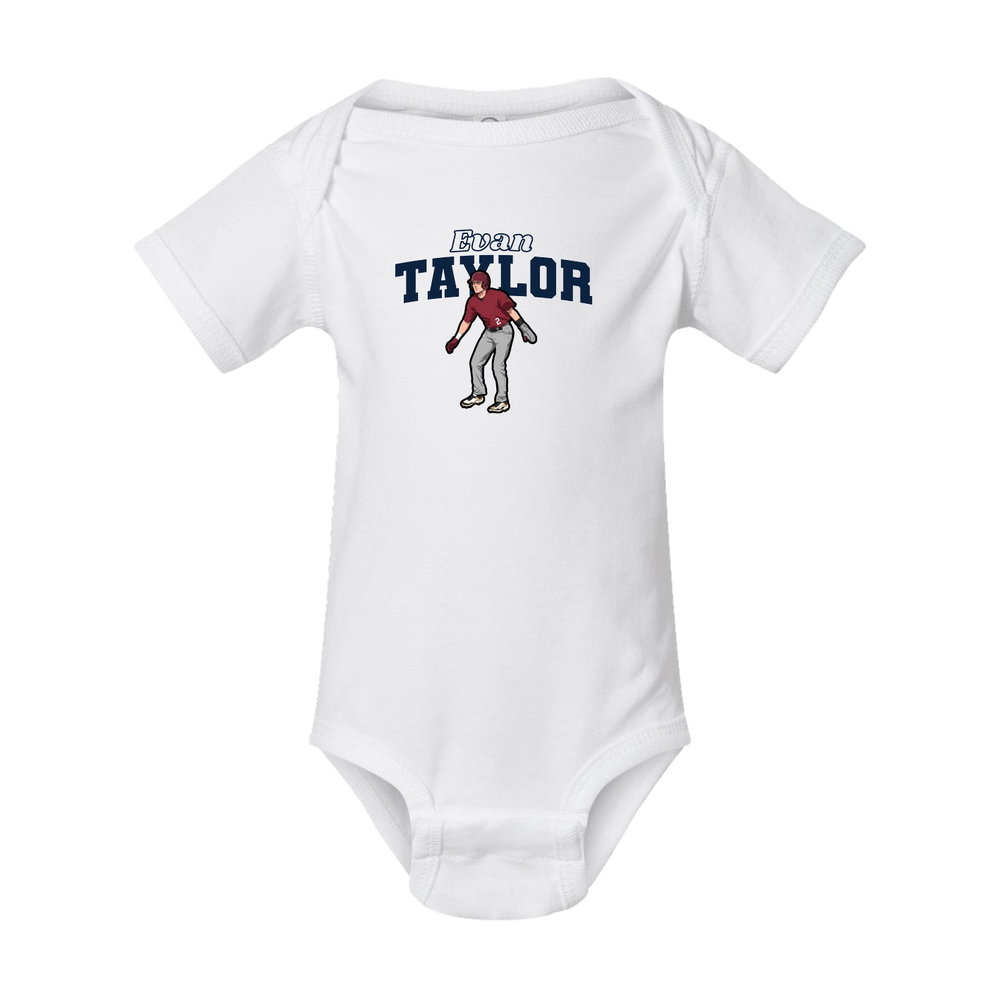Baby Onesie — Name Arch in White