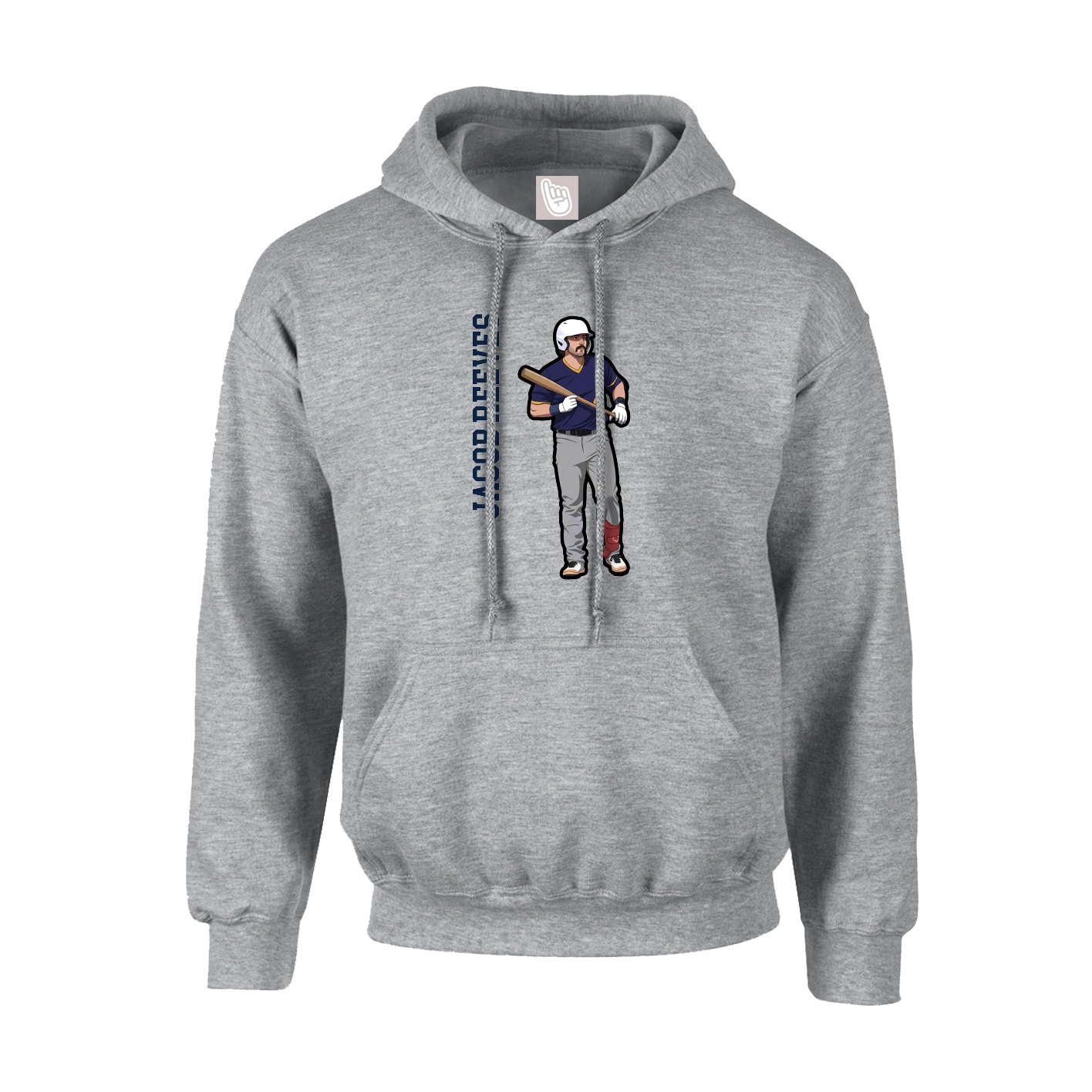 Youth Hoodie — Name Vertical in Grey