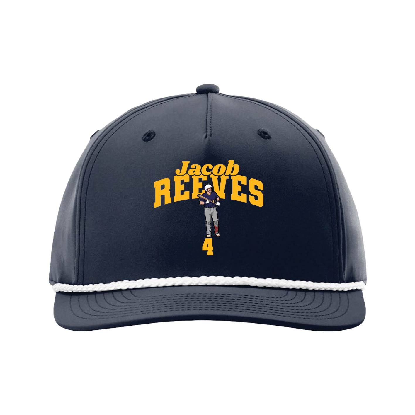 Five-Panel Classic Rope Cap — Signature Arch in Navy