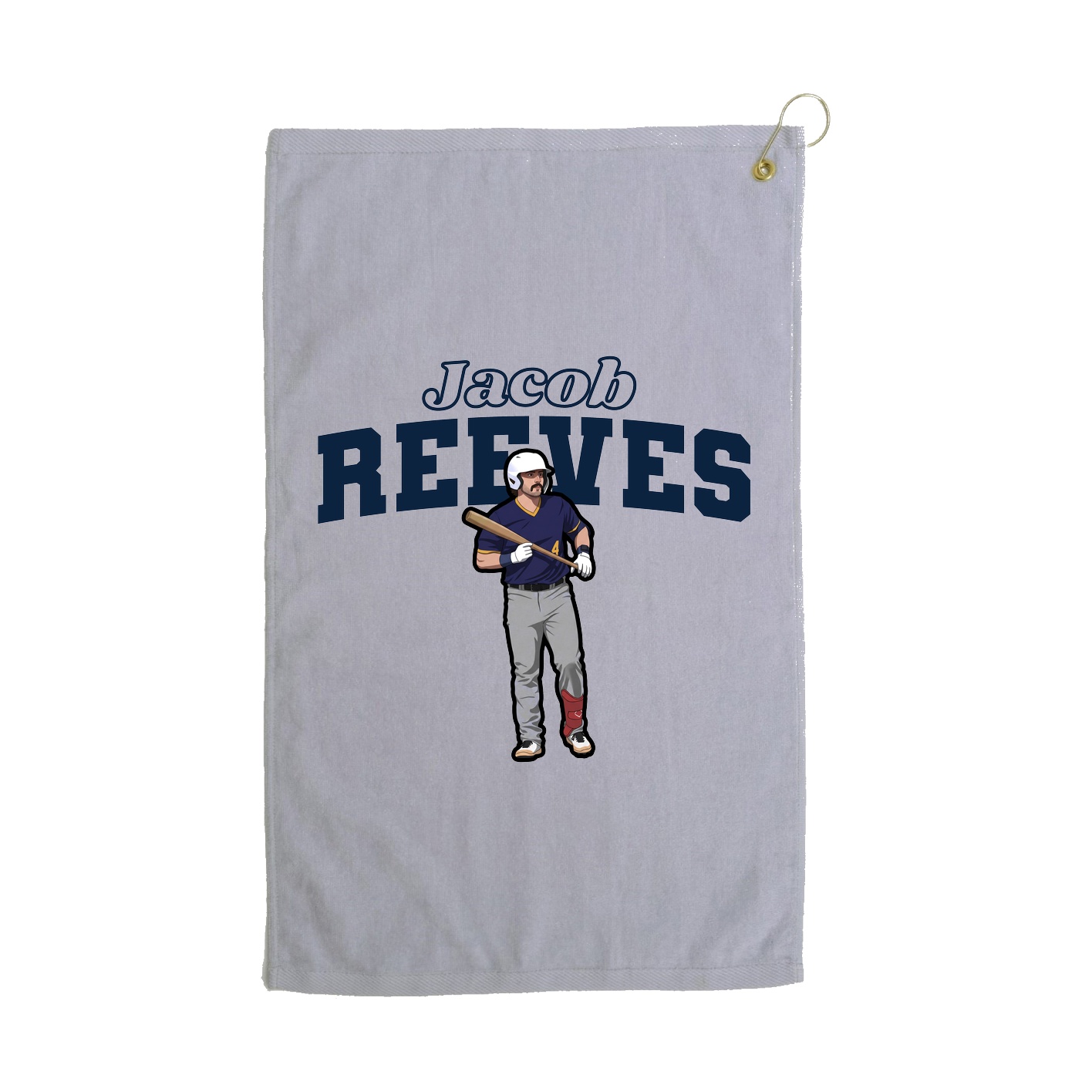 Golf Towel — Name Arch in Grey