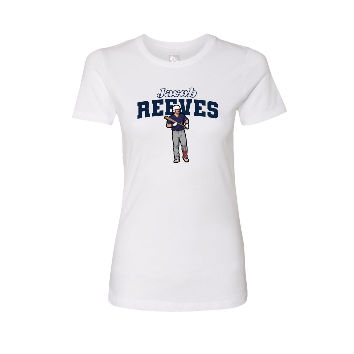 Fitted Women's Tee — Name Arch in White