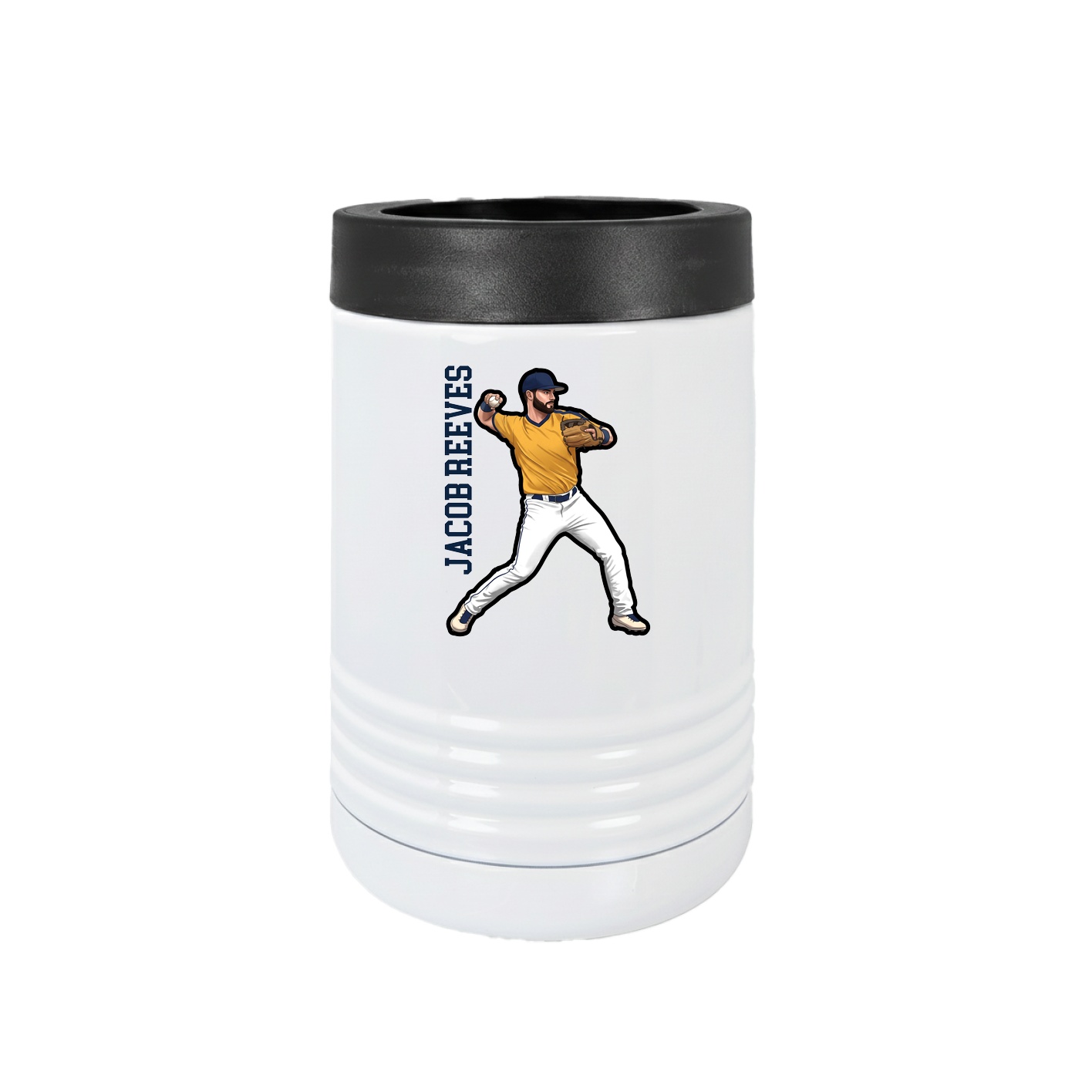 Beverage Holder — Name Vertical in White