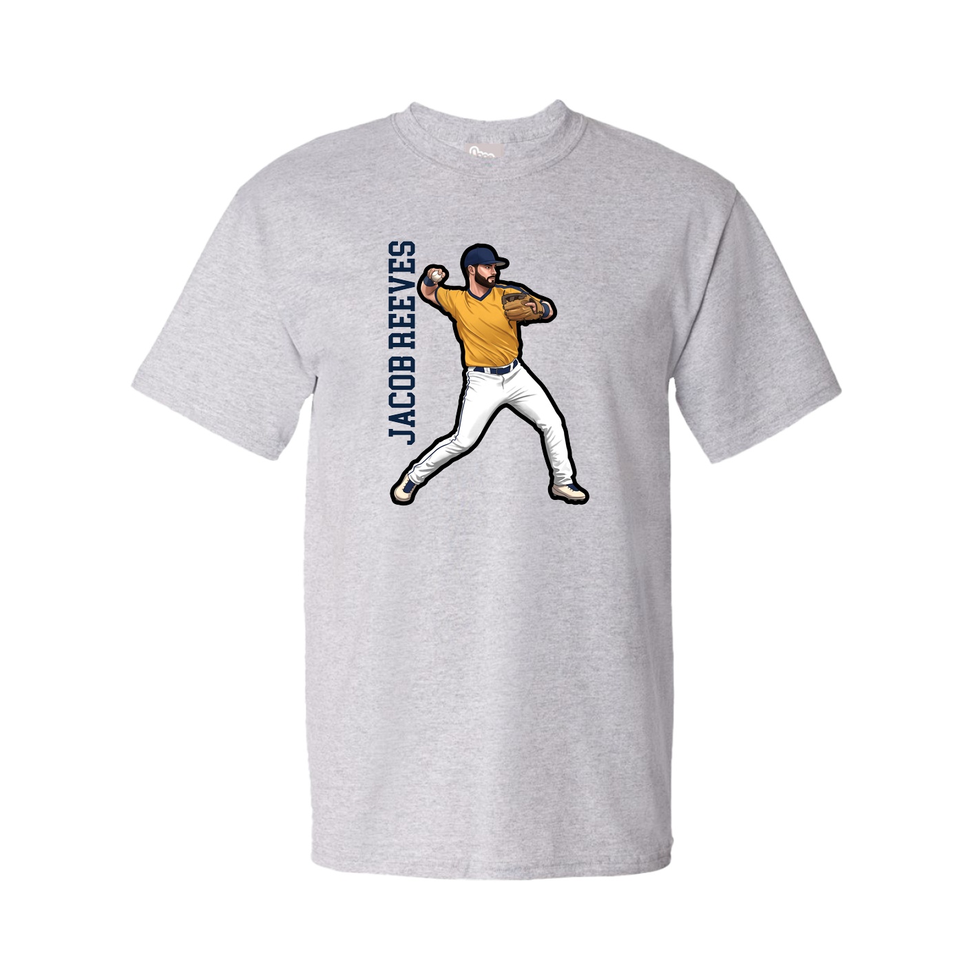 Youth Tee — Name Vertical in Grey