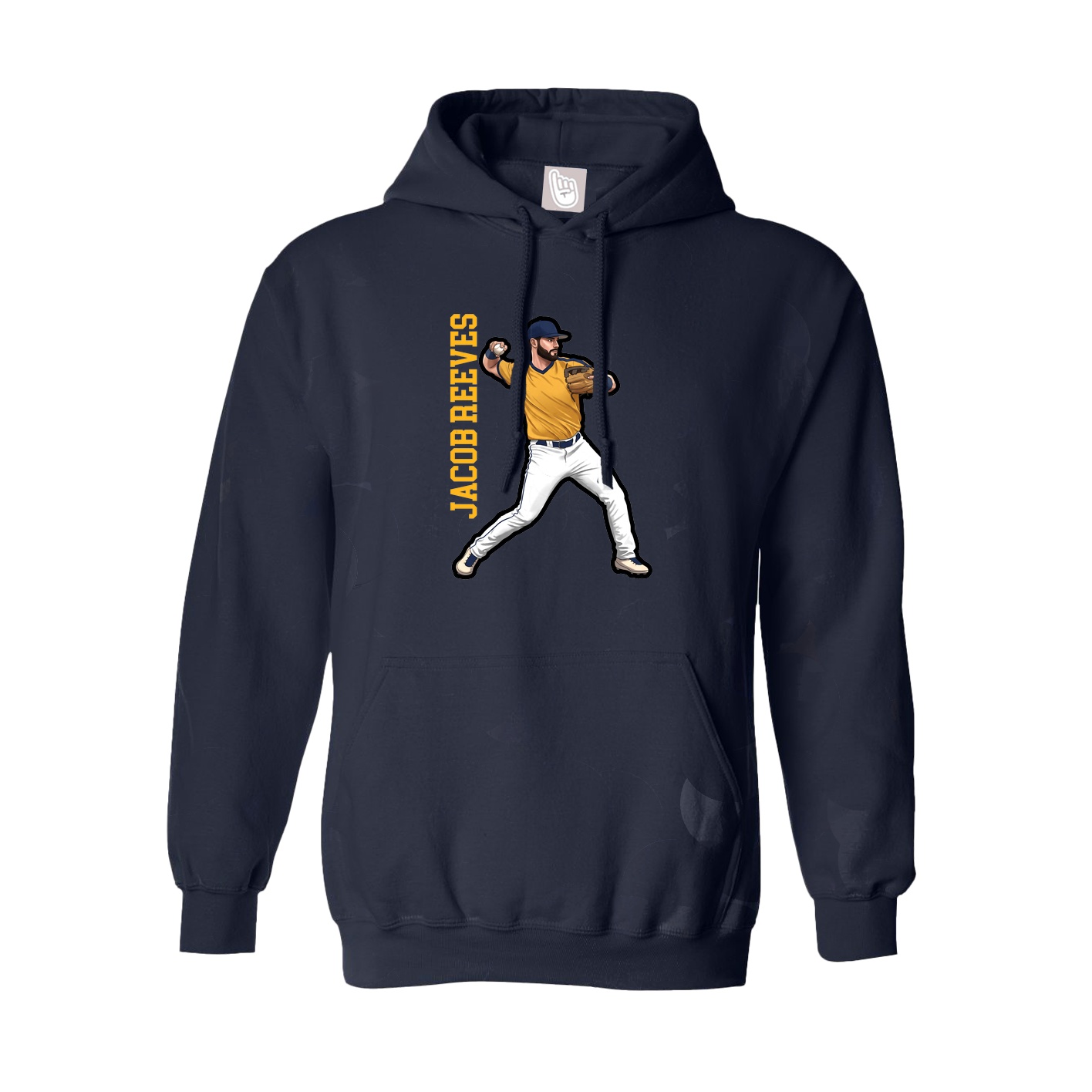 Hoodie — Name Vertical in Navy