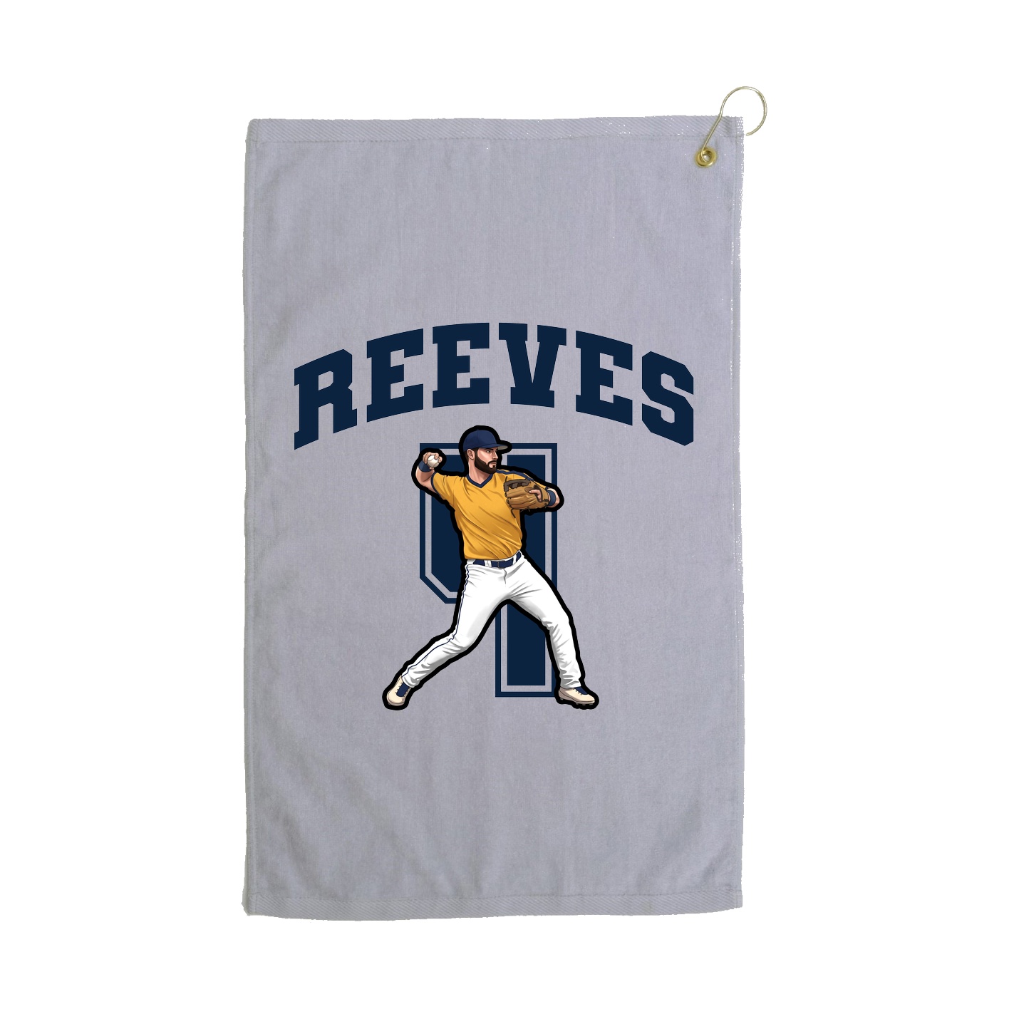 Golf Towel — Number in Grey
