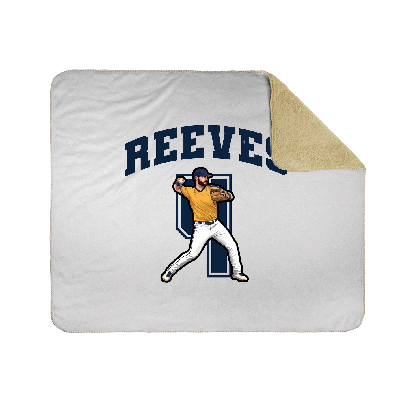 Throw Blanket — Number in White